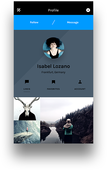 Aplicación de perfil de usuario